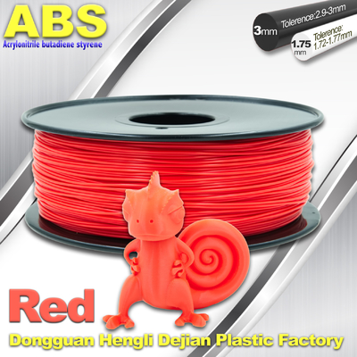 다 색깔 좋은 신축성을 가진 1.75mm/3mm 아BS 3D 인쇄 기계 필라멘트 빨강