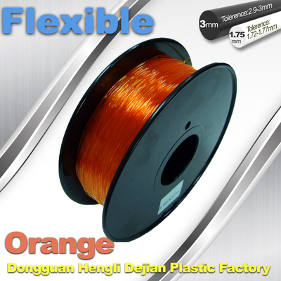 오렌지 3.0mm/1.75mm 고무 가동 가능한 1.0KG/Rolls 3D 인쇄 기계 필라멘트
