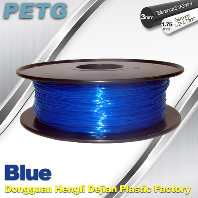 파란 플라스틱 스풀 3D 인쇄 기계 투명한 물자 1.75/3.0 mm PETG Fliament