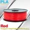 주문 단단한 빨강 pla filamente 1.75mm/3mm 3d 내미는 물자