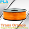 1.75mm/3.0mm Trans 주황색 PLA 3D 인쇄 기계 필라멘트 색깔 1KG/목록