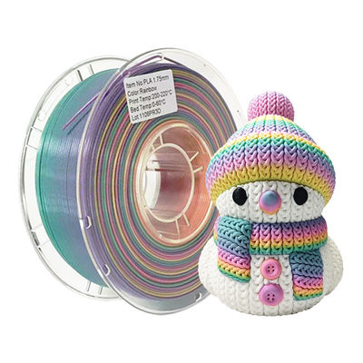 PINRUI 3D 프린터 필라멘트 PLA 레인보우 1.75mm 1kg 다중 색상 대부분의 FDM 프린터에 적합합니다