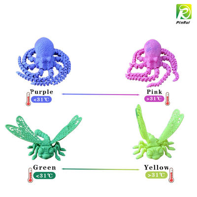 PINRUI 1kg 두 가지 색상 온도 반응 PLA 3D 인쇄 필라멘트 열 활성 색상 변화 실크 플라스틱 막대