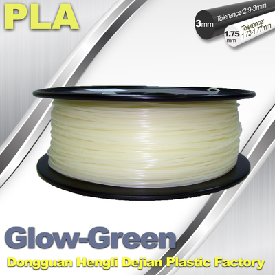 3D 프린터용 짙은 녹색의 1.75mm / 3.0mm PLA 필라멘트 글로우