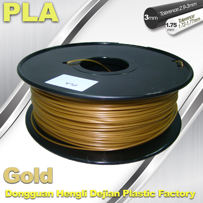 생물 분해성 1.75mm/3.0mm 금 PLA 3d 인쇄 기계 필라멘트 100%